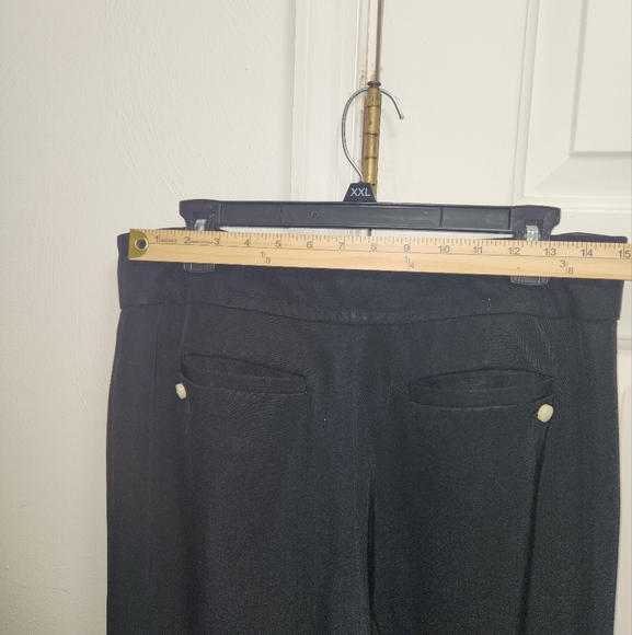 Anthropologie LEIFSDOTTIR Black Wide-Leg Pants with Button Detail SIZE 12 - Picture 7 of 9